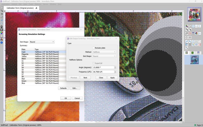 Halftone Screening Simulation